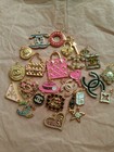 Lot Of 25  Stamped  Button Zipper Pull  Designer Button Chanel Charm 