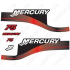Outboard Engine Decals Sticker Set Replacement Mercury 2 Stroke 75hp  red 