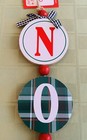 Noel Christmas Sign Door Hanger Beads Decor Two Sided Colorful New