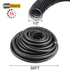 Qlvily 1 2 Inch X 50 Ft Flexible Electrical Conduit  Pvc Coated 1 2   Black