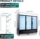 70 Cu ft Commercial Glass Door Freezer Reach In Display Merchandiser Restaurant 