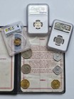 India Lot Of 4x Rare Proof Coins Graded 1950 1969p 1971 1974