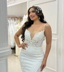 Boho Mermaid Curvy Wedding Dresses Sexy Spaghetti Straps Satin Beach Bridal Gown