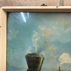 Rare Vintage 1950s Budweiser Beer Lighted Sign Old West Train Depot Scene