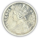 British India 1874 Silver One Rupee High Grade Victoria Queen