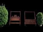 Antique 19th Renaissance Heavily Richly Carved Queen Headboard   Footboard