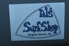 Al s Surf Shop Virginia Beach Blue White Stanley s V68b Vintage Surfing Sticker
