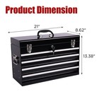 Tool Box Steel 4-drawer Toolbox Automatic Lock Portable Garage Storage Chest 21