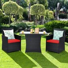 3 Piece Patio Furniture Set  Outdoor Pe Rattan Wicker Bistro Set With Washable