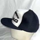 Rasmussen Equipment Company Hat Bomag Machinery Vintage Black White Adjustable