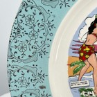 Vintage 1950 s Hawaii Souvenir Decorative Porcelain Plate Tiki Hula 10 1 8 