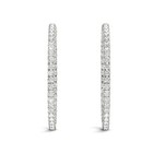 1 80 Ct Ct Diamond Inside Outside Hoops Vault Lock 14k White Gold  ebay Live 
