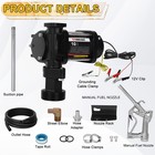 12v 10 Gpm Fuel Transfer Pump With Discharge Hose   Manual Nozzle  Gasoline     