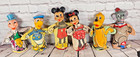 Set Of 6 Vintage Gund Disney Hand Puppets 1950s Squeak Mickey Dumbo Jiminy 12 