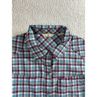 Ascend Bass Pro Shops Tech Woven Shirt Womens L Plaid Western Fishing Shirt Teal