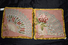 Iosis Yves Delorme Paris Fan Flowers Tapestry  Pillow 2 Covers 18  X 18  Unused