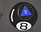 Mattel Mens Magic 8 Ball Try Me Charcoal Tee Shirt New S-2xl
