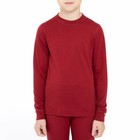 Organic Merino Wool Kids Long Sleeve Top   Thermal Base Layer 160 Cherry Red