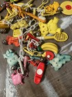 Lot Vintage Plastic Clip On Bell Charms 80s Wow Some Htf