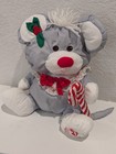 Vintage 1987 Fisher Price Puffalump Christmas Mouse Candy Cane Grey Plush 