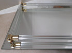 Vintage Art Deco Style Mirror Vanity Perfume Tray Glass Rod Brass Rails