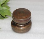 1800 s Antique Brass Pill powder Box Inlay Engraved Old Original Hand Crafted