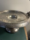 Antique Silver Plated Brides Basket Pedestal Cake Plate Quadruple Plated