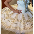 Professional Classical Ballet Tutu Aurora Costume Dress In White   Gold Size 16