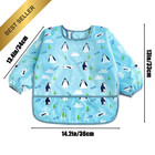 Pandaear 3 Pack Waterproof Baby Bibs Long Sleeve Toddler Smock Food Catcher