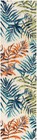 Rugshop Bahama Palm Frond Floral Non-shedding Easy Cleaning Patio Deck Backyard