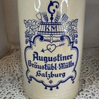 Augustiner Br  ust  bl-m  lln Salzburg Stoneware Beer Mug Stein Breweriana 1l