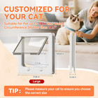 Thin Cat Door For Cats Up To 18lbs 4-way Lock Window   Sliding Door Flap