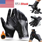 Mens Winter Warm Leather Gloves Windproof Waterproof Driving Touch Screen Gloves
