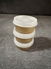 Vintage Tupperware Smidgets Pill 1 Oz Mini Travel Containers Gold Nos Set Of 3