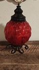 Mid Century Modern Red Swag Lamp Vintage Collectible Lighting Decorative