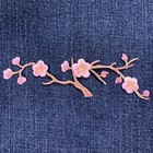 Cherry Tree Applique Patch - Embroidered Branch   Flowers Badge 5 75   iron On 