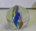  20370m Nice Looking Vintage German Handmade Divided Ribbon Swirl Marble  67 In