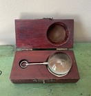 Antique Stanhope Loupe Specimen Field Viewing Glass Pocket Magnifier In Wood Box