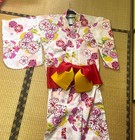 Japanese Yukata Set With Obi Flower Design Kimono Traditional Kimono W box