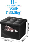 Ottoman With Storage Foot Stool - 17 Inches Folding Storage Ottomans  Leather Up