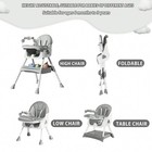 Ubravoo 3-in-1 Baby High Chair Foldable Convertible Feeding Seat W  Tray   Toy B