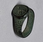 Original Ancient Roman Bronze Ring With Beautiful Design Size 7 5 With Coa