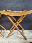 Lot Of 2 Vtg Nevco Yugoslavia Mid Century Modern Slat Wood Folding Camp Stools