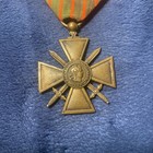 Ww1 Original French War Cross 1914-1918 With Citation Silver Star