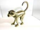 Old Brass Metal Monkey Figurine Jungle Shiney Dark Academia Decor Rare