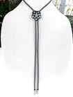 Beautiful Vintage Silver Tone Floral Western Bolo Tie