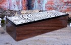 Elaborate Lacquer Box Jaguar Deer   Eagle Wood Handmade Olinal   Mexican Folk Art
