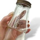 Vintage Pressed Clear Glass Windmill Bottle Jar 5 50    Matching Metal Lid  read