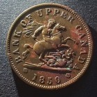 Rare 1850 Bank Of Upper Canada One Penny -  with Dot - Elusive Variety  pc-6a2 