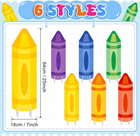 6pcs Large Back To School Decoration Crayon Cardboard Yard Sign